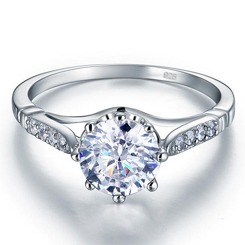 2 Carat Round Cut Ring Solid 925 Sterling Silver Wedding Anniversary Engagement MXFR8098