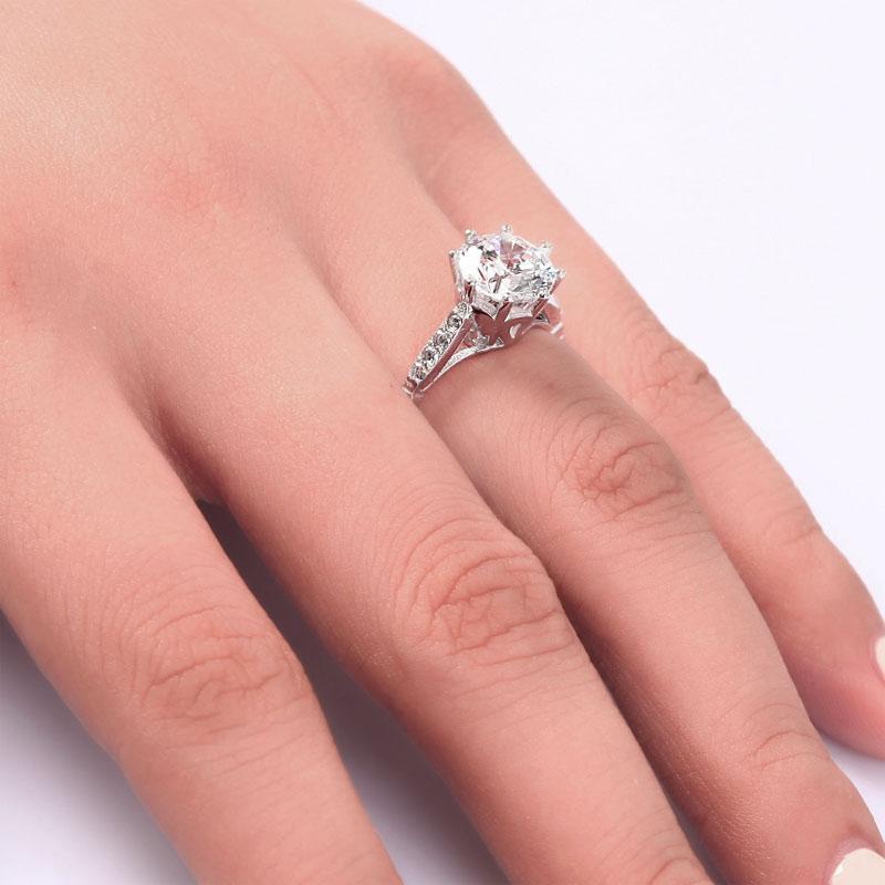 2 Carat Round Cut Ring Solid 925 Sterling Silver Wedding Anniversary Engagement MXFR8098