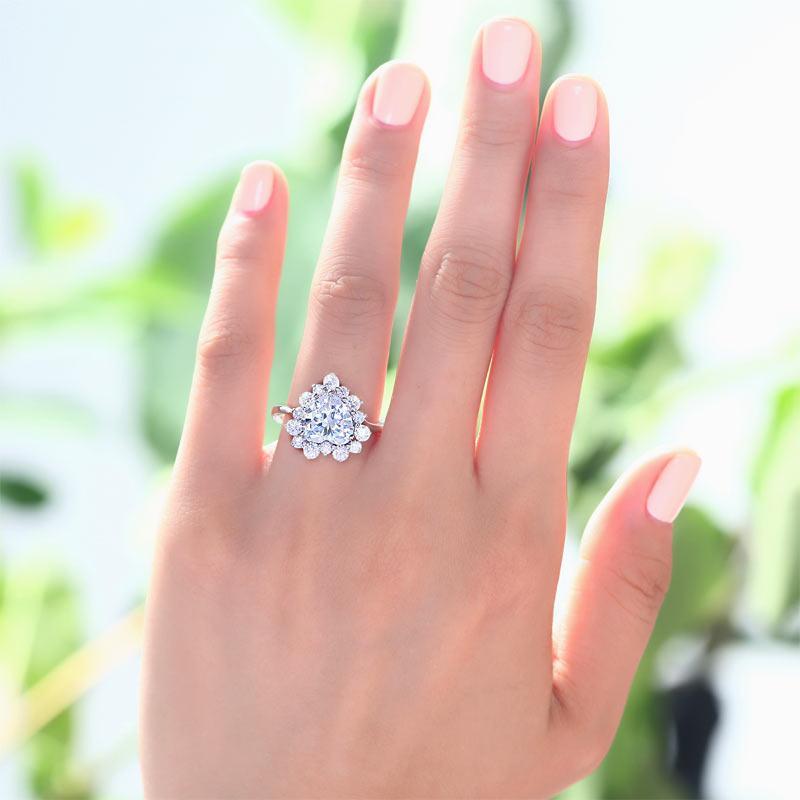 2.5 Carat Heart Cut 925 Sterling Silver Wedding Promise Engagement Ring MXFR8106