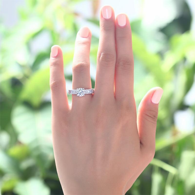Vintage Style 1.25 Carat Created Zirconia Solid 925 Sterling Silver Bridal Wedding Engagement Ring Jewelry MXFR8110