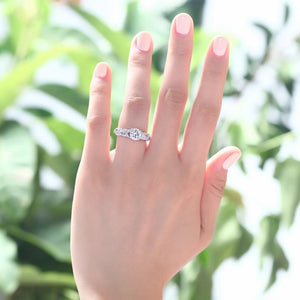 Vintage Style 1 Ct Solid 925 Sterling Silver Bridal Wedding Engagement Ring MXFR8112