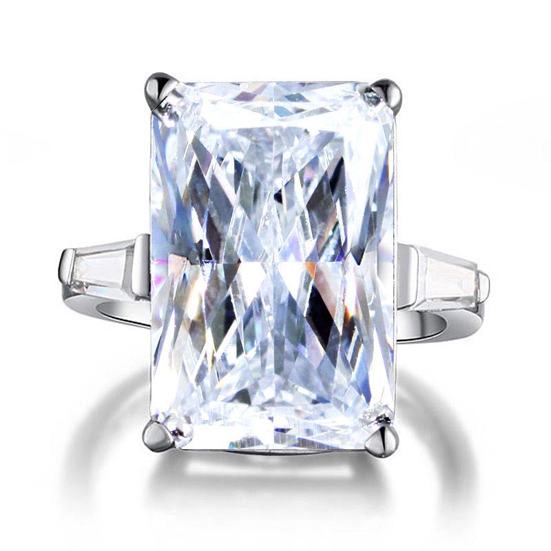 Radiant Cut Created Zirconia 925 Sterling Silver Luxury Ring MXFR8117