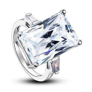 Radiant Cut Created Zirconia 925 Sterling Silver Luxury Ring MXFR8117