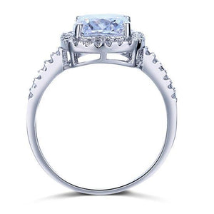 Solid 925 Sterling Silver Bridal Wedding Anniversary Engagement Ring 3 Carat Cushion Cut MXFR8138