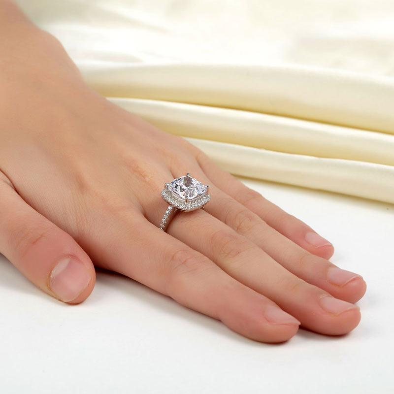 925 Sterling Silver Wedding Engagement Ring 5 Carat Created Zirconia MXFR8204