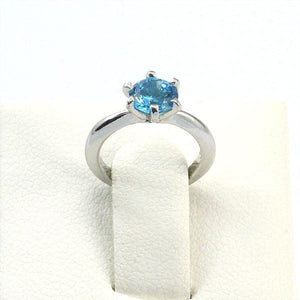 Newborn Baby 925 Sterling Silver Ring Blue Created Zirconia Photo Prop MXFR8207