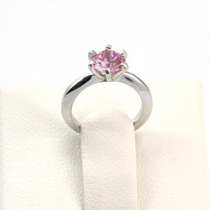 Newborn Baby 925 Sterling Silver Ring Pink Created Zirconia Photo Prop MXFR8208