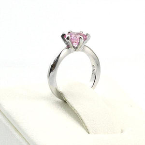 Newborn Baby 925 Sterling Silver Ring Pink Created Zirconia Photo Prop MXFR8208