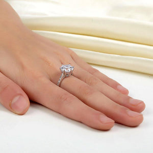 925 Sterling Silver Wedding Engagement Ring 3 Carat Created Zirconia Jewelry MXFR8209