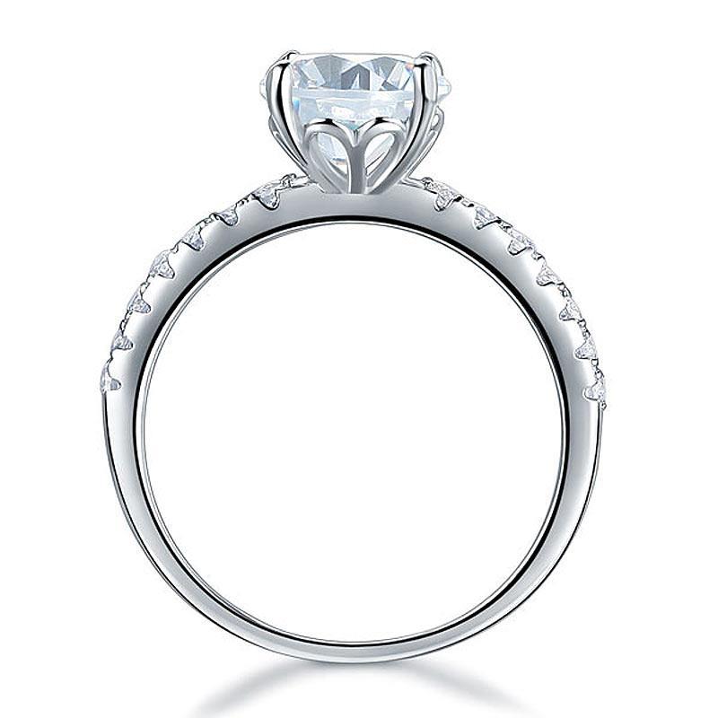 925 Sterling Silver Bridal Engagement Ring 2 Carat Created Zirconia Jewelry MXFR8212