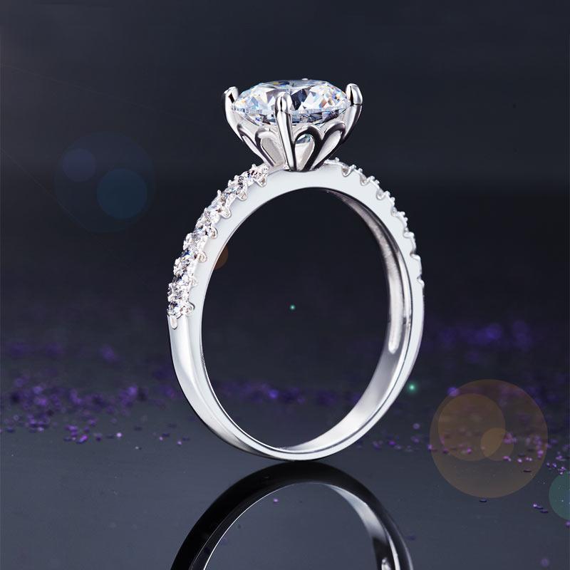 925 Sterling Silver Bridal Engagement Ring 2 Carat Created Zirconia Jewelry MXFR8212