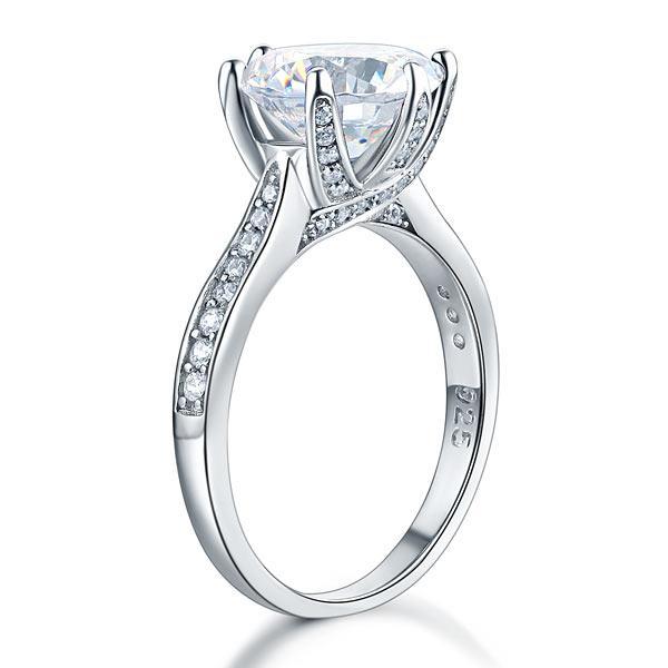 925 Sterling Silver Luxury Wedding Engagement Ring 3 Carat Created Zirconia Jewelry MXFR8228