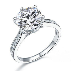 925 Sterling Silver Luxury Wedding Engagement Ring 3 Carat Created Zirconia Jewelry MXFR8228