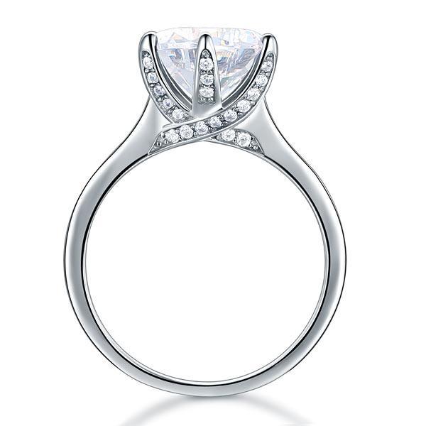 925 Sterling Silver Luxury Wedding Engagement Ring 3 Carat Created Zirconia Jewelry MXFR8228
