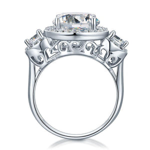 Three-Stone 925 Sterling Silver Promise Engagement Ring Vintage Victorian Art Deco 3.5 Ct MXFR8236
