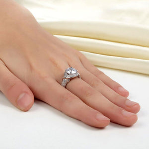 Vintage Style Art Deco 925 Sterling Silver Ring Promise Engagement MXFR8238