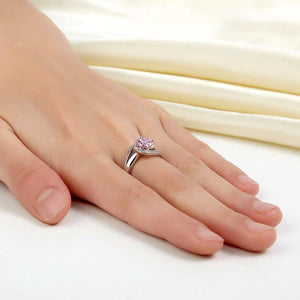 Twist Curl 925 Sterling Silver Wedding Engagement Ring 1.25 Ct Fancy Pink Created Zirconia MXFR8244