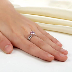 925 Sterling Silver Wedding Promise Anniversary Ring 1.25 Ct Fancy Pink Created Zirconia MXFR8248