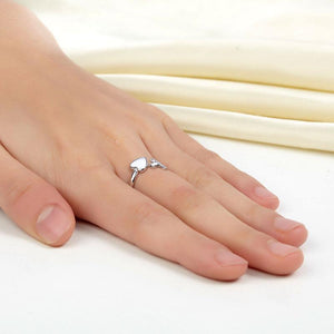 Plain Solid 925 Sterling Silver Ring Cross Heart for Lady Trendy Stylish MXFR8287