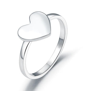 Plain Solid 925 Sterling Silver Ring Heart Fashion Trendy Stylish MXFR8288