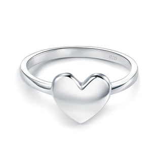 Plain Solid 925 Sterling Silver Ring Heart Fashion Trendy Stylish MXFR8288