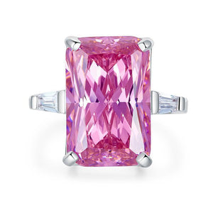 8.5 Carat Pink Created Diamante Stone Solid 925 Sterling Silver Ring Party Luxury Jewelry MXFR8307