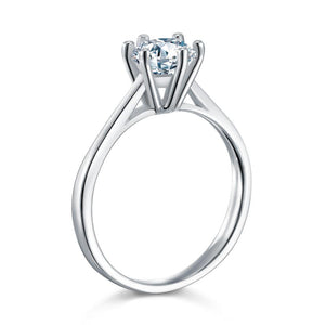 1 Carat Created Zirconia Engagement Ring 925 Sterling Silver Classic 6 Claws MXFR8316