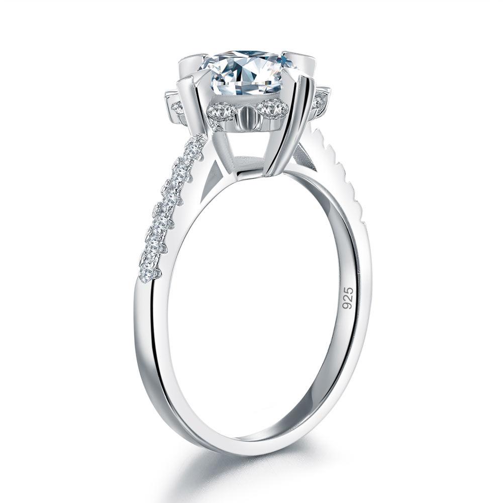 Wedding Ring Solid 925 Sterling Silver Created Zirconia MXFR8319