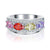 Multi-Color Stone Anniversary Solid 925 Sterling Silver Ring Jewelry MXFR8320