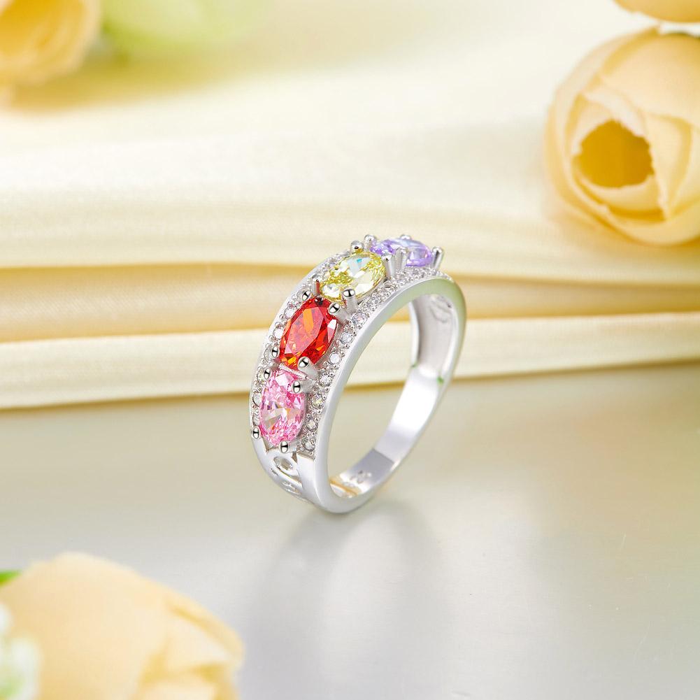 Color stone family shop ring