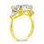 Solid 925 Sterling Silver Three-Stone Luxury Ring Anniversary 8 Carat Created Zirconia Yellow Gold Plated MJXFR8328