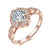 Vintage Style Art Deco Ring Solid 925 Sterling Silver Rose Gold Plated 1 Carat MXFR8330