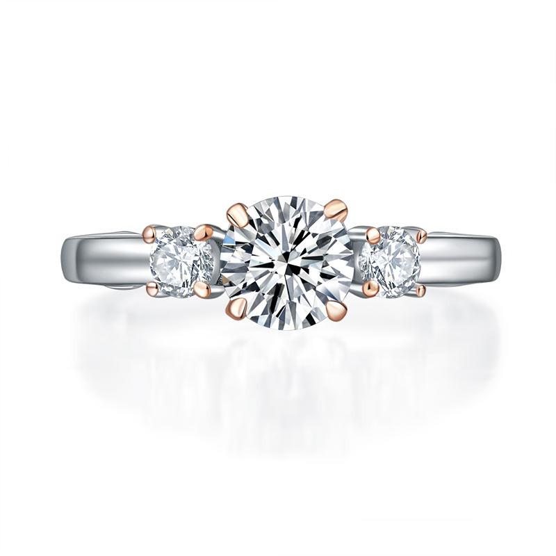 Solid 925 Sterling Silver Wedding Vintage Style Ring 1 Ct Two Tone Color MXFR8331