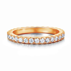 Eternity Ring Created Zirconia Solid Sterling 925 Silver Rose Gold Plated Wedding Band MXFR8334