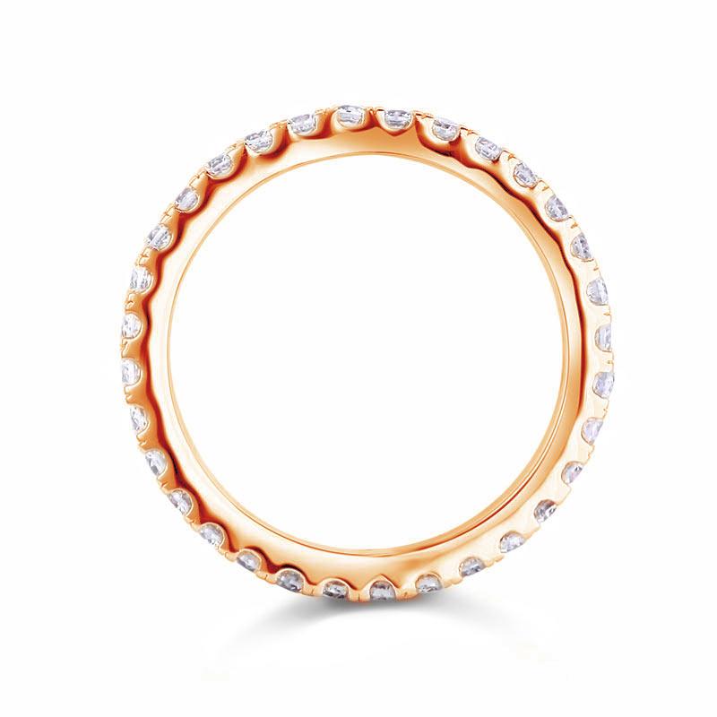 Eternity Ring Created Zirconia Solid Sterling 925 Silver Rose Gold Plated Wedding Band MXFR8334