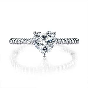 Heart 1 Carat Moissanite Diamond Ring Engagement 925 Sterling Silver XMFR8345