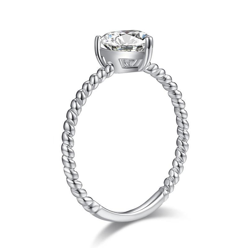 Heart 1 Carat Moissanite Diamond Ring Engagement 925 Sterling Silver XMFR8345