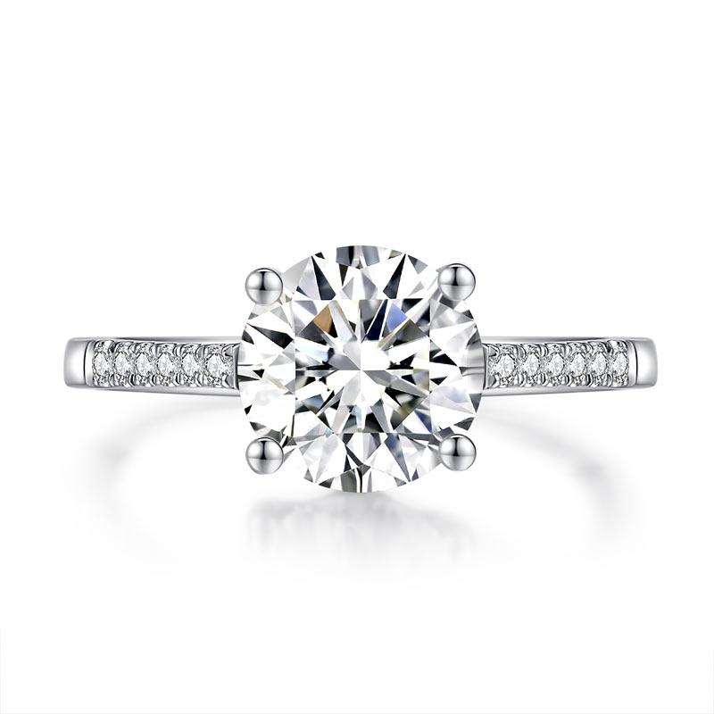 2 Carat Moissanite Diamond (8 mm) Engagement Ring 925 Sterling Silver XMFR8347