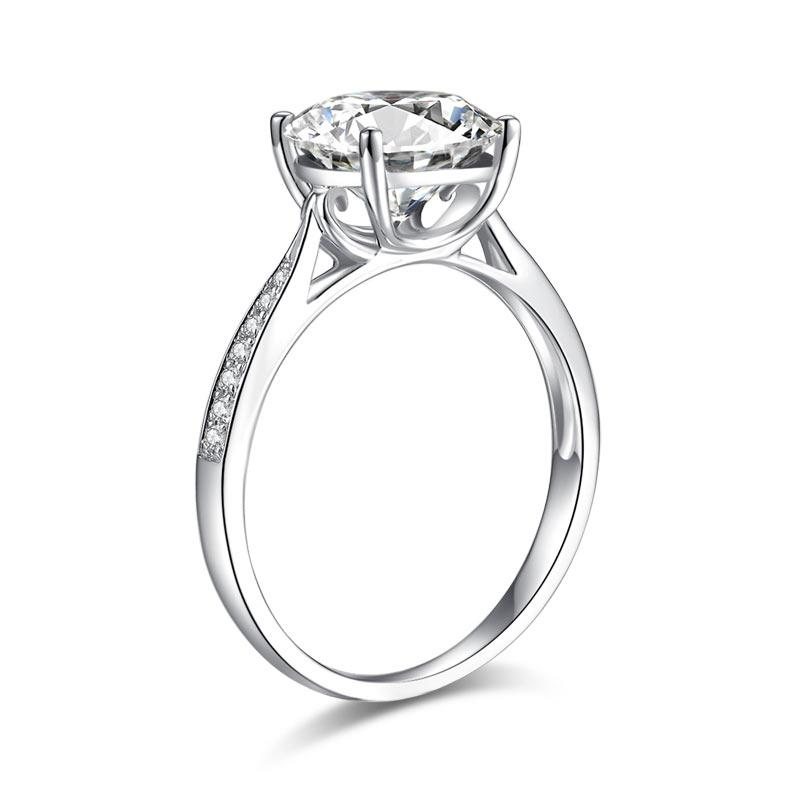 2.5 Carat Moissanite Diamond (9 mm) Luxury Ring Engagement 925 Sterling Silver XMFR8348