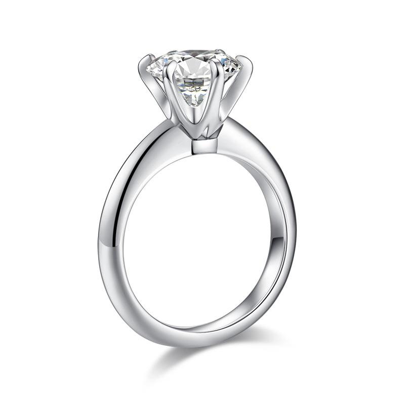 2.5 Carat Moissanite Diamond (9 mm) Luxury Ring 6 Claws Engagement 925 Sterling Silver XMFR8350