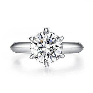 2.5 Carat Moissanite Diamond (9 mm) Luxury Ring 6 Claws Engagement 925 Sterling Silver XMFR8350