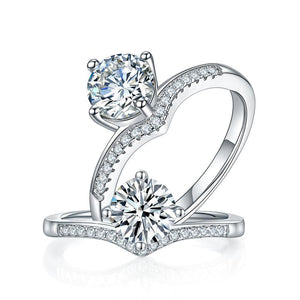 1 Carat Moissanite Diamond Ring Engagement 925 Sterling Silver XMFR8352