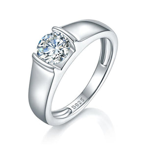 Men's Ring Moissanite Diamond 1 Carat Engagement 925 Sterling Silver XMFR8353