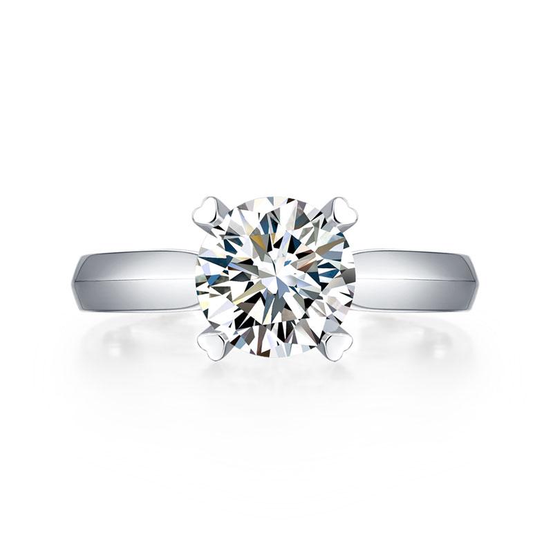 1.5 Carat Moissanite Diamond Ring Heart Shape Prong 925 Sterling Silver XMFR835