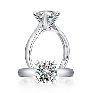 1.5 Carat Moissanite Diamond Ring Heart Shape Prong 925 Sterling Silver XMFR835