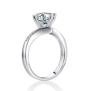 1.5 Carat Moissanite Diamond Ring Heart Shape Prong 925 Sterling Silver XMFR8359