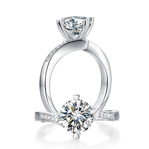 1.5 Carat Moissanite Diamond Ring Heart Shape Prong 925 Sterling Silver XMFR8359