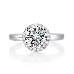 1.5 Carat Moissanite Diamond Ring Halo 925 Sterling Silver XMFR8360
