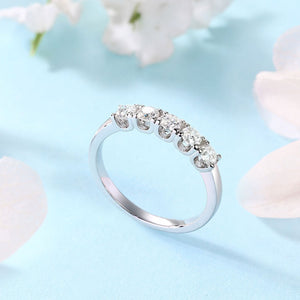Five Stone Moissanite Diamond Wedding Band 925 Sterling Silver Ring XMFR8372