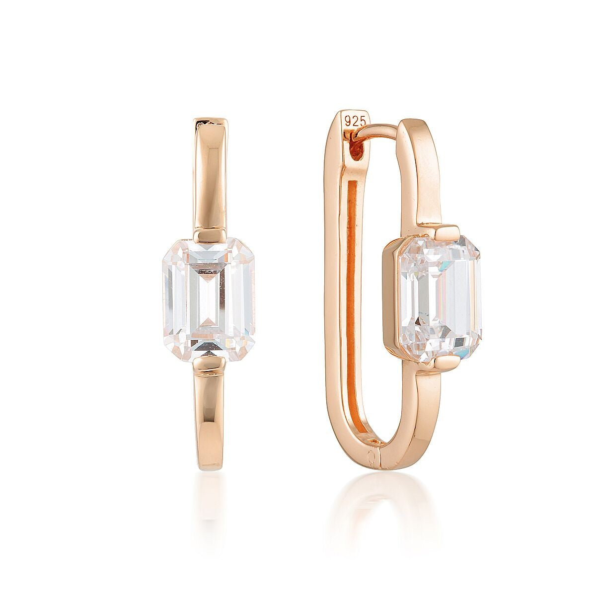 GEORGINI EMILIO ROSE GOLD HOOP EARRINGS IE843RG